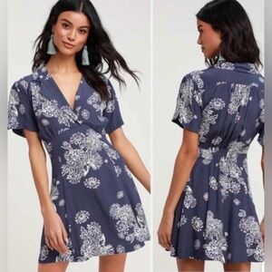 Free People X Blue Hawaii Washed Floral Print Short Sleeve
Mini Dress |XS